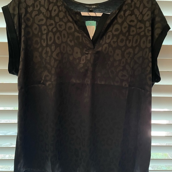 NWT (L) Papermoon Reece Top Black Leopard Print - Picture 4 of 9